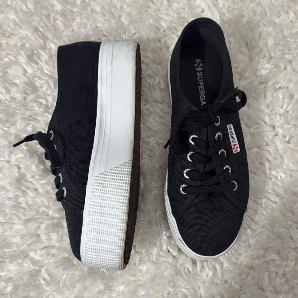 2790 Black Superga Platform Sneakers